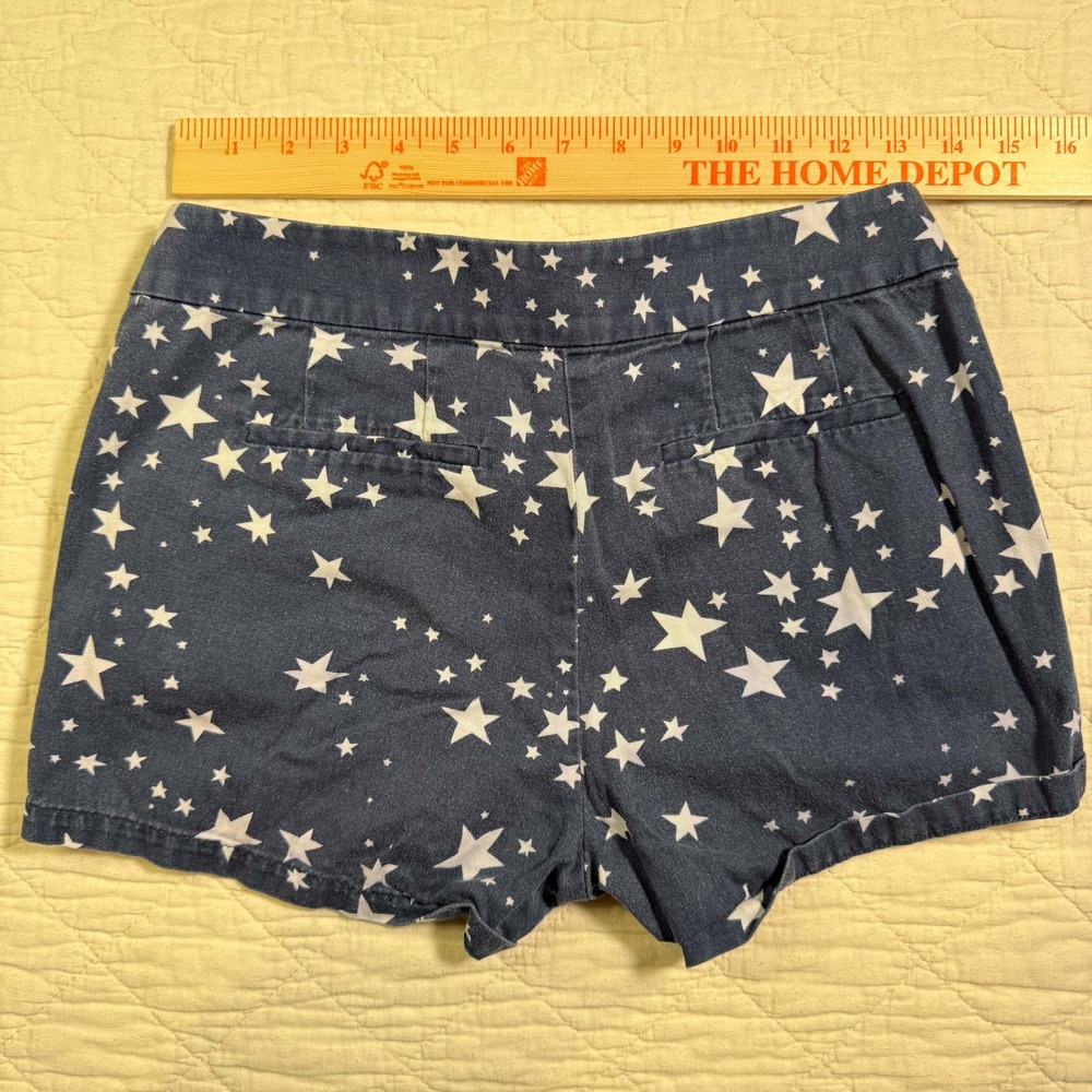 J.Crew Navy Blue Star Print Chino Shorts Size 0 H5169 Americana Celestial - Picture 4 of 6